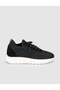 Black Knitwear Genuine Leather Women's Sneaker Shoes