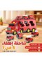 مجموعة من 5 قطع من سيارات النقل البلاستيكية المصنوعة من مادة ABS مع أضواء وصوت، تخزين مزدوج الطبقات، مناسبة للأعمار من 3 إلى 6 سنوات