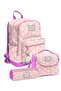 Pink and White Daisy Patterned Girls' Primary and Secondary School Three-Piece School Bag Set Setygn33224A