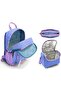 Purple Wave Patterned Girls' Primary and Secondary School Three-Piece School Bag Set Setygn33227A - 2