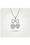 316L Steel Chain Silver Color Heart and Cherry Detailed Women's Necklace - 3