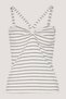 Women's Striped Blouse Halter Neck Strappy Crop Top Summer Stylish Casual Vacation Combination White Black - 6
