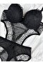 Supportive Lace Tulle Detailed Snap-On Bodysuit - 2