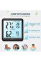 Indoor Thermometer Room Hygrometer, Mini Digital Hygrometer High Accuracy Thermometer, 5s Refresh, Large Screen, 18 Months Using Time, Low Power Indicator, For Home/Nursery/Greenhouse(Black) - 5