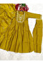 Yellow Chanderi Silk Zari Embroidered Anarkali Kurta Set - FFT8613 | Yellow - 3
