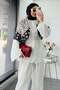 Polka Dot Patterned Cotton Shoulder Shawl - Black - 4