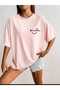 Women/Girls Smile Printed Oversize Casual T-Shirt Boyfriend