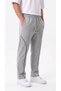 Men's Gray Color Baggy Ribbed Wide Leg Comfortable Fit Sweatpants - 2