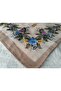 Elegant Floral Patterned Stitched Writing Cheesecloth Yemeni Foulard Scarf 80X80 cm - 6