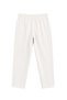1019 Women's 100% Cotton Gabardine Elastic Waist Carrot Cut Trousers White - 3