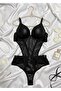 Transparent Lace Modern Black Bodysuit