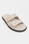 Cute Beige Matte Double-Strapped Flat Sole Women's Slippers - 5