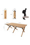 Portable Folding Picnic Table with Carry Bag Folding Camping Table Aluminum Frame and Wooden Table for 4-6 People For BBQ Picnic Camping Travel Beach Patio Garden 23*45 Inches - 3