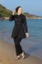 Allerli Hijab Swimsuit with Front Half Zipper Skirt Black - 5