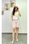 Striped Shorts with Elastic Waist and Tie Detail - 2