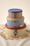 Set of 3 Round Metal Decorative Boxes, 21.5, 17.5, 14 cm Heritage Lines - 6