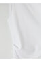 White Crew Neck Drawstring Women's Tank Top - 3