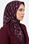 وشاح نسائي من قماش التيمبل بتصميم هندسي مزخرف باللون البرتقالي