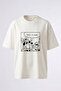 This Is Fine Meme Design Back Printed Cotton White Oversize T-Shirt