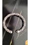 Unisex Steel Twist Silver Color Handcuff Bracelet Diameter 6 cm - 3