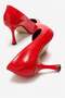 Women's Stiletto Shoes Red Crinkle - 5
