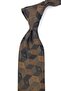Beige Gold Motif Pattern Classic Tie with Handkerchief Kk13787