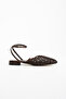 Larista Lace Detail Back Strap Buckle Women's Flat Sandals - 5
