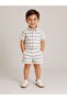 Special Pattern, Beige Striped Cotton/Flax Shirt Shorts Set Comfortable Fit