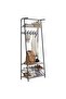 60cm Coat Rack with Shoe Bench, 4-in-1 Clothes Rack, Clothes Rail with Hooks for Hallway, Bedroom, Entryway, Industrial Style - 7