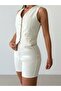 Gabardine Vest with Stitching Detail - 2