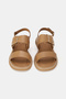 Women's Tan Genuine Natural Leather Strap Sandals with Buckle - 4