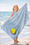 Striped Marine Beach Towel - Navy Blue White Minimalist Pool Sea Bath Quick Drying Beach Cover - 2