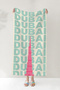 Dubai City Themed Modern Beach Towel-Turquoise Pink Typographic Pool Sea Quick Drying Cover Towel - 4