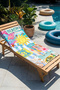 Tropical Surf Sea Shell Beach Towel - Bohemian Summer Themed Turquoise Pink Beach Cover-Up - 7