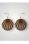 Women's Walnut Bohemian Handmade Natural Wood Earrings with Anti-Allergic Steel Hooks - 3