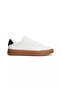 Men's Comfortable Flat Sole Heel Color Gradient Leather Ecru1 Sneaker