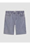 Nevavm Regular Fit Elastic Waist Men's Jean Shorts with Difference in Color - 5