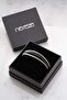 Chrome Plated Gray Rope Detailed 3 Row Men's Leather Bracelet - 2