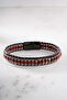Red Casper and Hematite Natural Stone Men's Steel Bracelet - 2