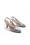 Pointed Toe Stoned Banded 8 cm Heeled Women's Silver Color Evening Dress Shoes - 3