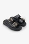 Vesso Black Leather Women's Slippers - 4