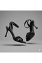 (White) Women's Heeled Sandals Black - 5