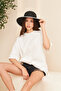 Women's 100% Cotton Oversize Fit Crew Neck Basic T-Shirt - 5