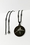 Black Color Stainless Steel Necklace with the Word "Hiç" Written on It, 60 cm Rod and Doc Chain. - 2