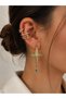 Women's Steel Blue Stone North Star Earrings |   Gold Color Zircon Stone Hanging Design