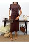 Beli Tie Detail Short Sleeve Midi Dress - 3