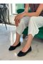 Black Suede (India) Bow Detail Women's Ballerinas - 2