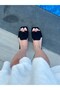 Black Suede (Kless) Buckle Detail Women's Slippers - 4