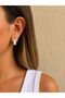 Minimalist Women's Earrings with Turtle Figure and Gold Detail