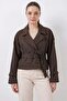 Women's Classic Collar Belted Double Button Light Brown Trench Coat - 6